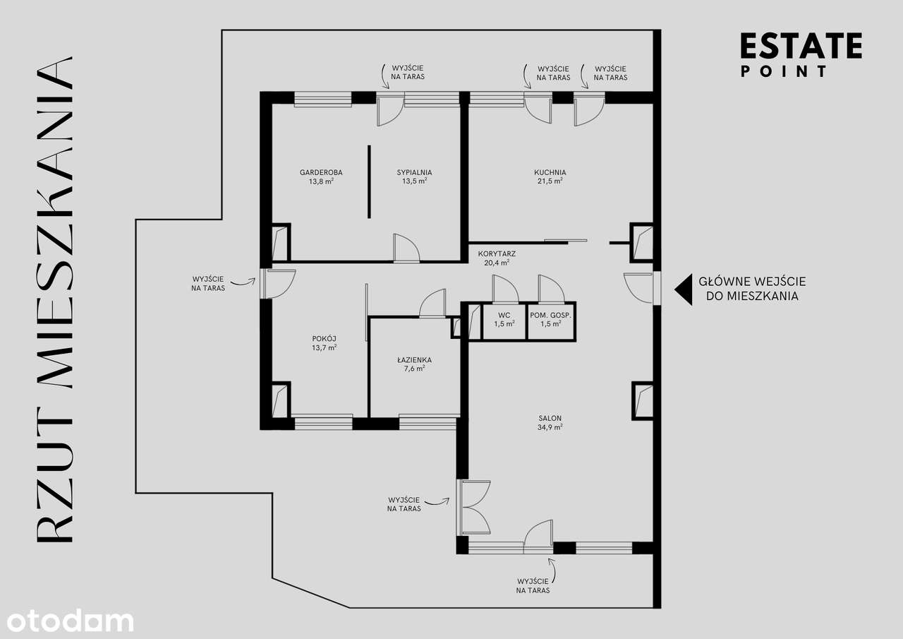 Apartament z ogromnym tarasem i widokiem na Cytadelę-19