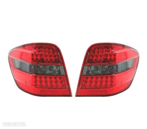 FAROLINS TRASEIROS LED PARA MERCEDES ML W164 05-08 VERMELHO ESCURECIDOS - 1