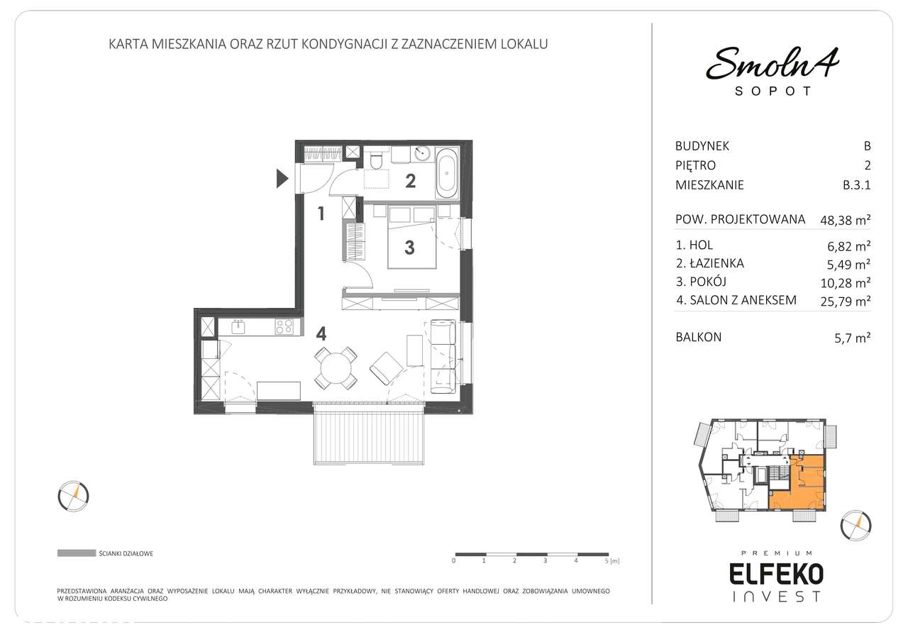 2 pokojowe mieszkanie, Sopot - Pełny obrazek: 2/9