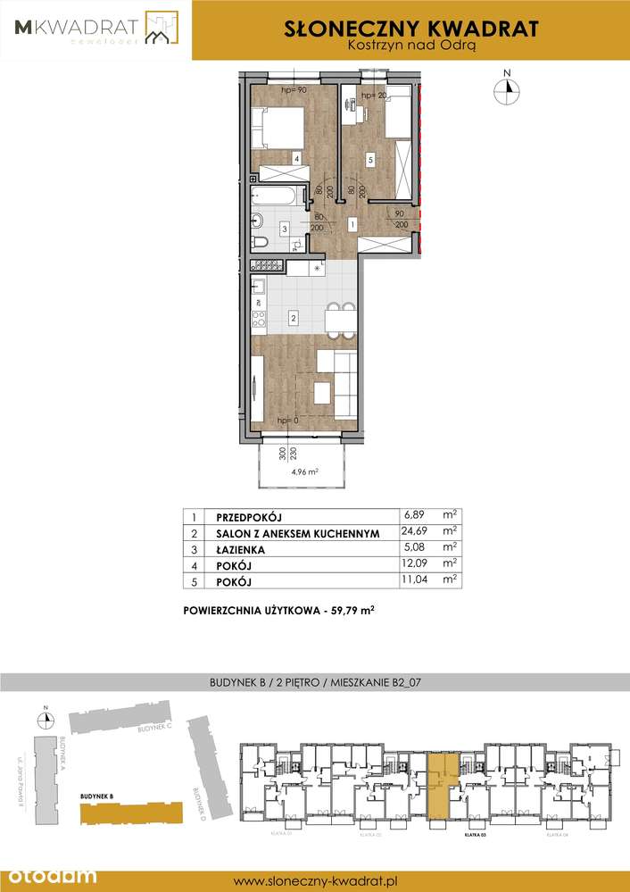 Słoneczny Kwadrat  | mieszkanie 3-pok. | B2_07 - Pełny obrazek: 2/6