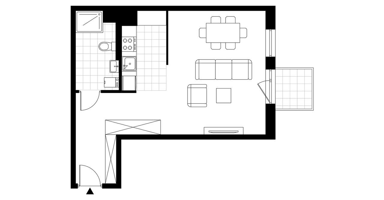 1-pokojowe mieszkanie 39m2 + balkon Bezpośrednio - Pełny obrazek: 3/5