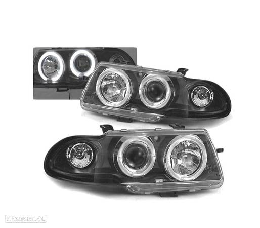 FARÓIS ANGEL EYES PARA OPEL ASTRA F 91-94 BLACK PRETO - 2