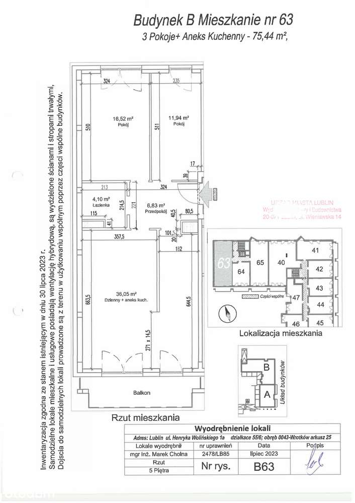 Wrotków 3pokojowe mieszkanie 75,44 m² Diamentowe Tarasy Lublin bez PCC - Pełny obrazek: 5/5