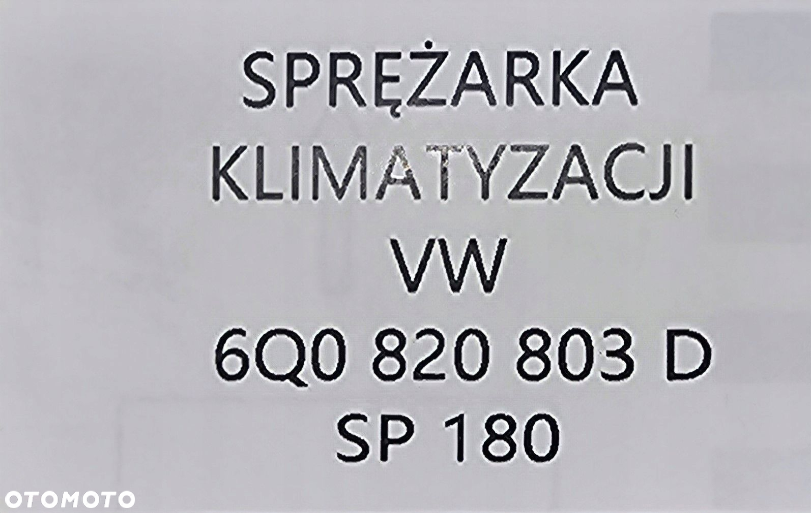 ORG SPRĘŻARKA KLIMATYZACJI SEAT / VW- 6Q0820803D - 6