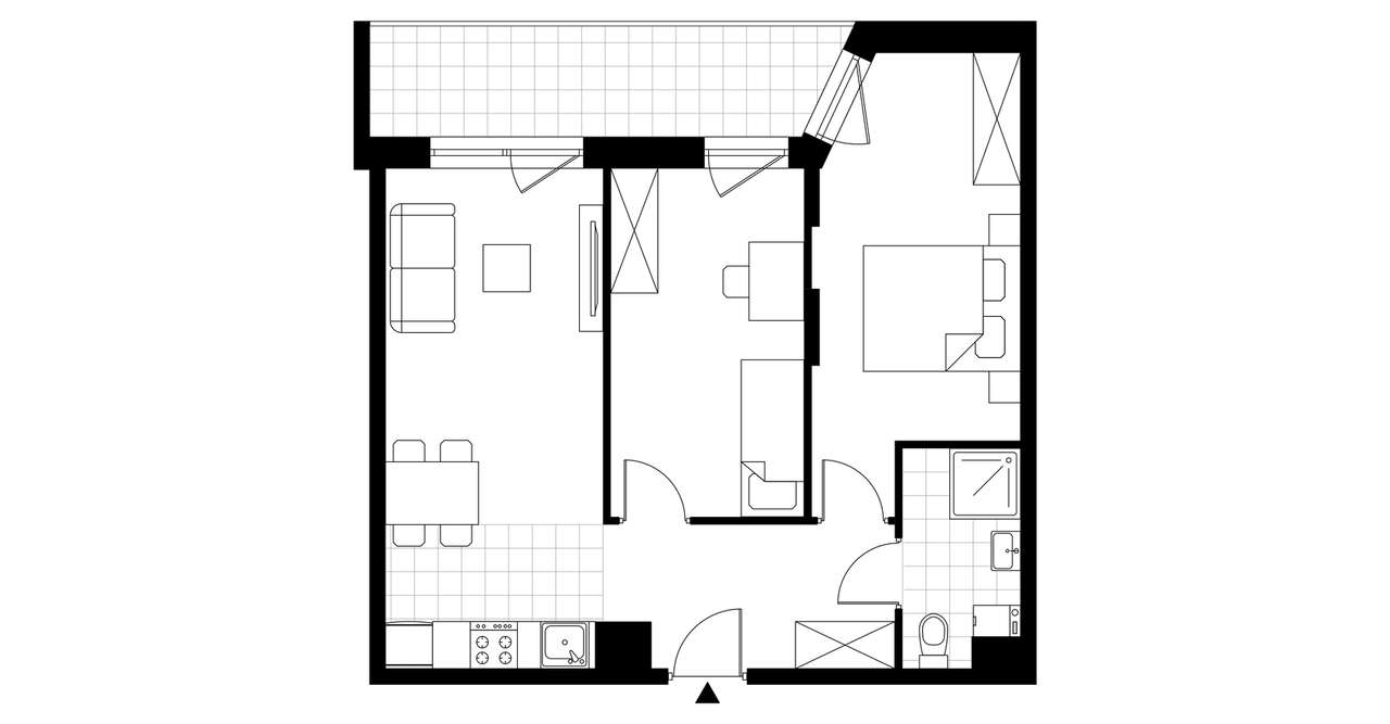 3-pokojowe mieszkanie 54m2 + loggia Bezpośrednio - Pełny obrazek: 3/8