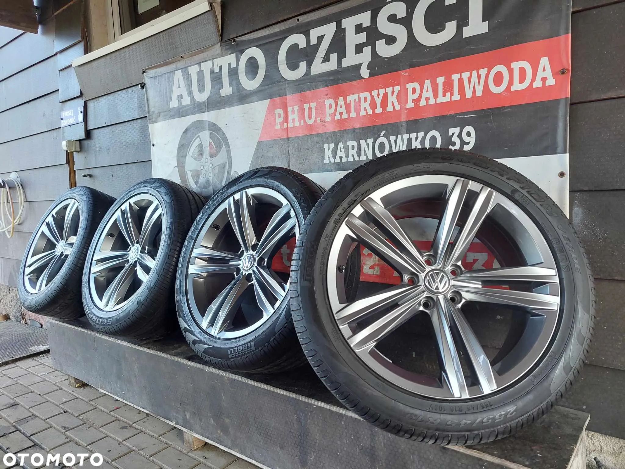 ALUFELGI +OPONY Pirelli 255/45 19" 5X112 ET38 VW TIGUAN II R-line - 1