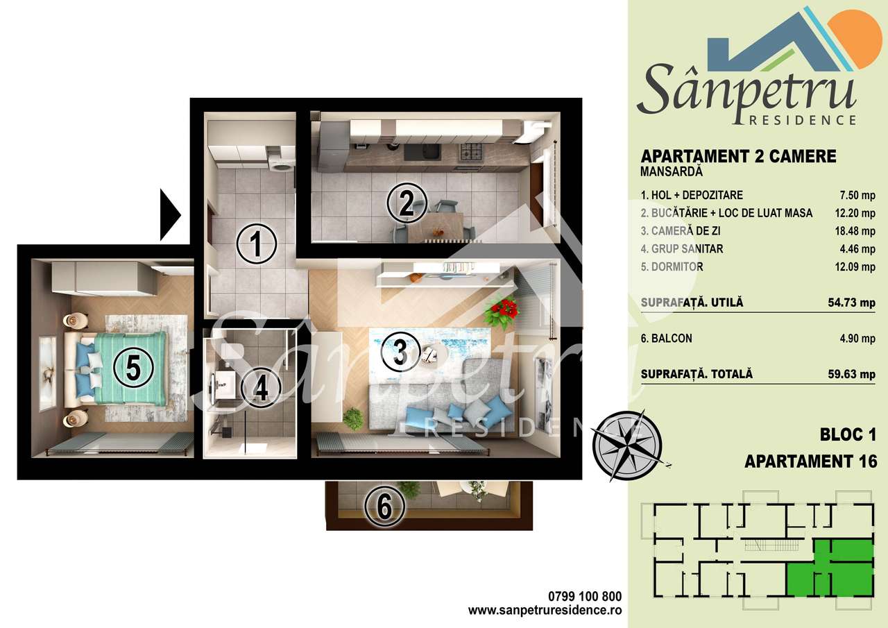 Apartament 2 camere-OFERTĂ SPECIALĂ –50% reducere la TVA pentru plata-1