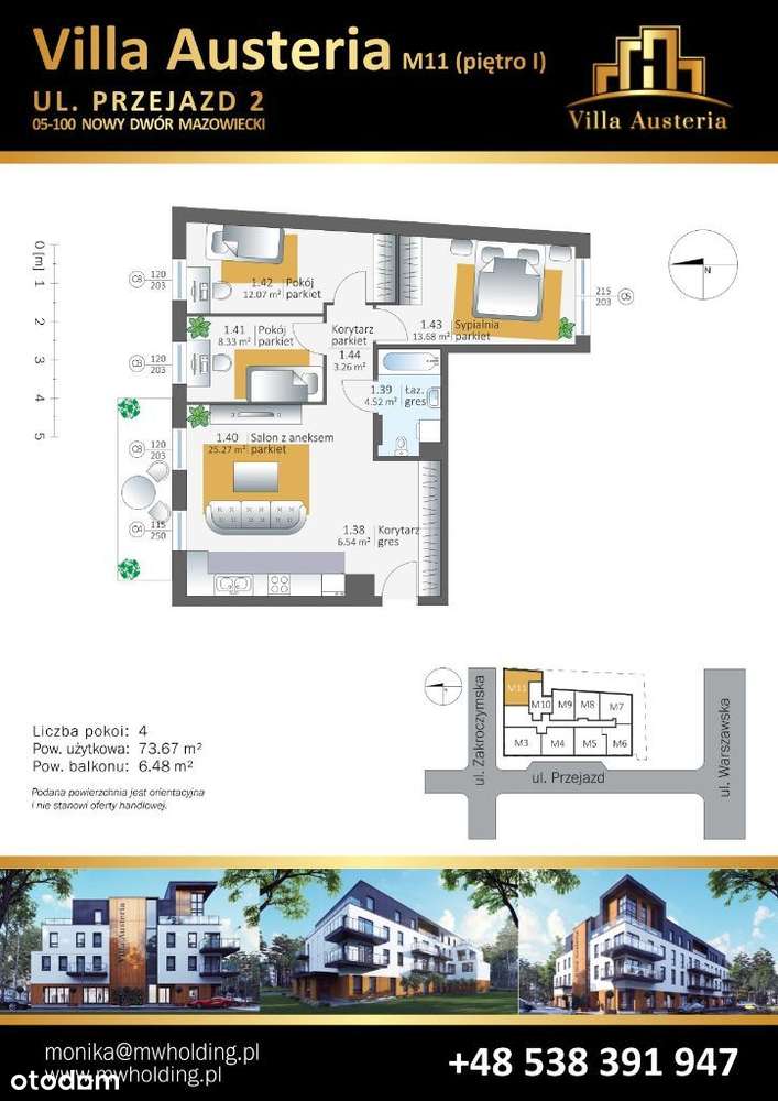 MIESZKANIE 73,67m2 M11, 4 pok,p.1 PROMOCJA! - Pełny obrazek: 2/8