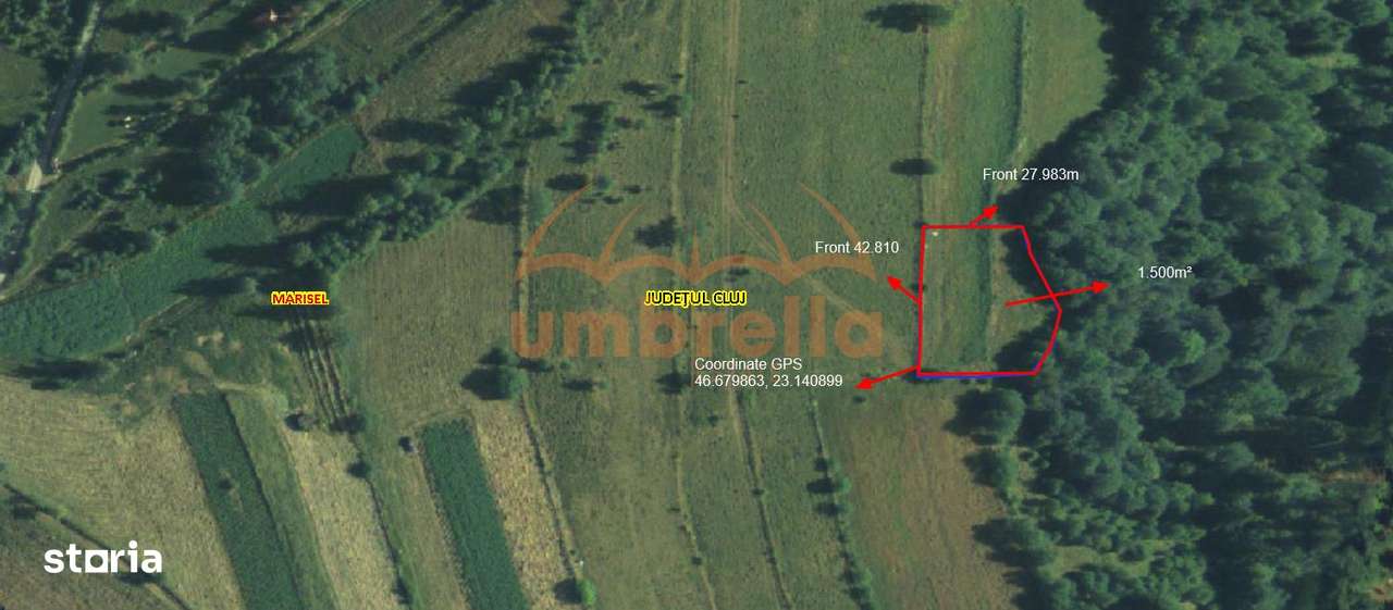 Teren de vanzare Marisel 1.500m² - Imagine principală: 1/3