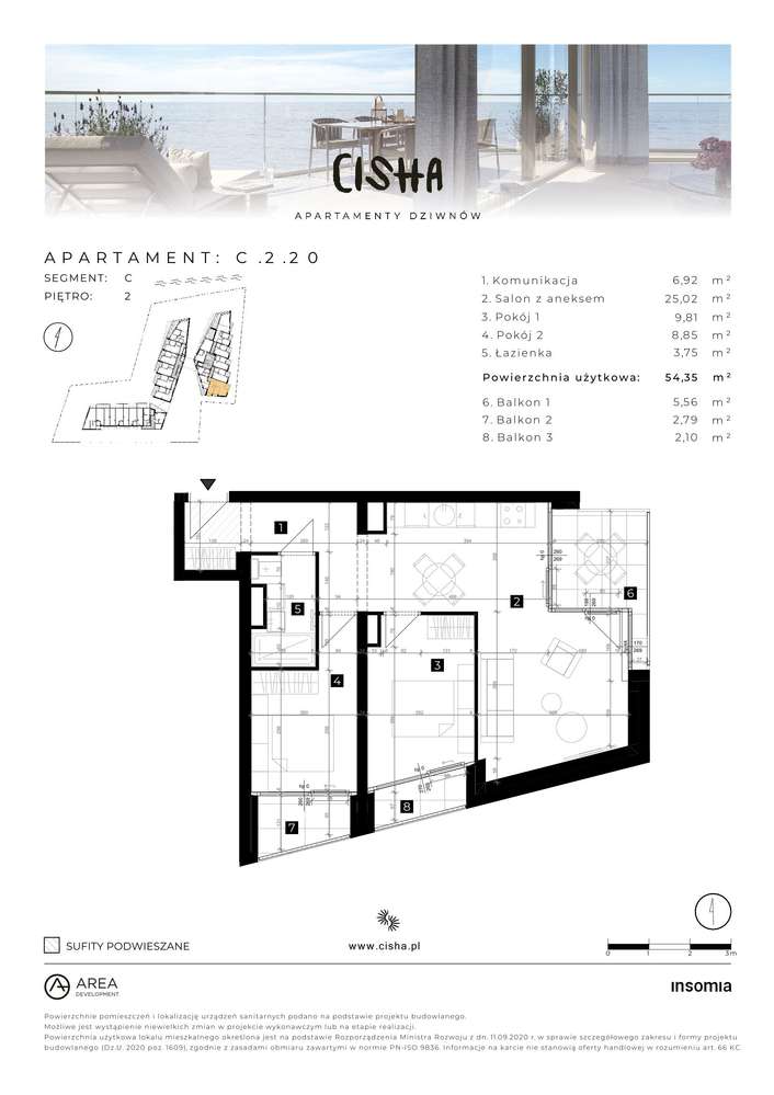 Cisha Dziwnów | mieszkanie 3-pok. | C.2.20 - Pełny obrazek: 2/7