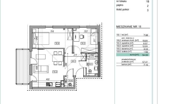 3-pokojowe mieszkanie z balkonem | Zawada, 18 km od Krakowa-19