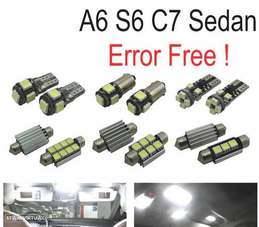 KIT COMPLETO 16 LAMPADAS LED INTERIOR PARA AUDI A6 S6 RS6 C7 SEDAN 12-17 - 1