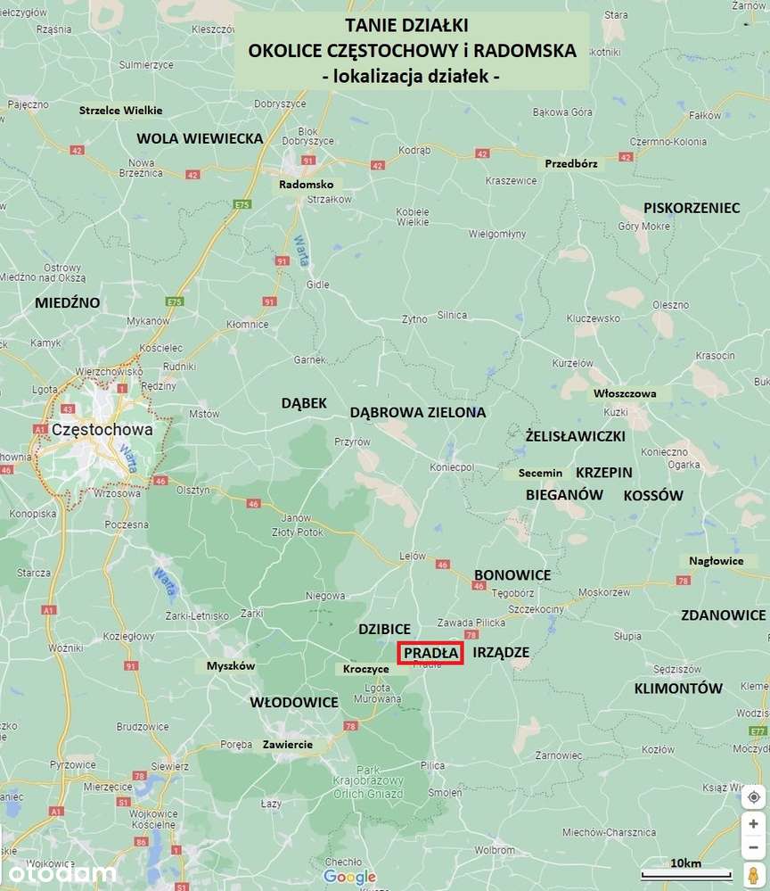 Sale -10% działka P,U usługowa przy wężle drogi krajowej DK78-6