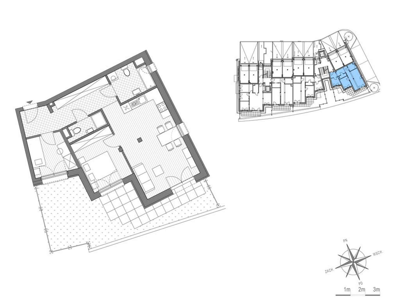 3-pokojowe mieszkanie 63m2 + taras Bezpośrednio - Pełny obrazek: 2/8