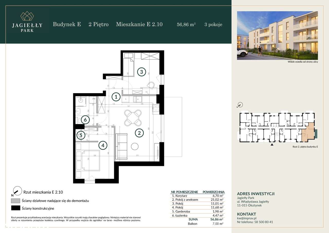 Rodzinne 3 pokojowe mieszkanie z balkonem - E 2.10-1