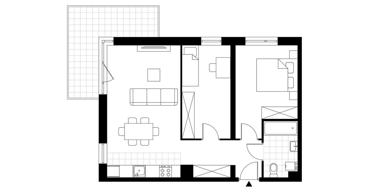 3-pokojowe mieszkanie 58m2 + balkon - Pełny obrazek: 3/8