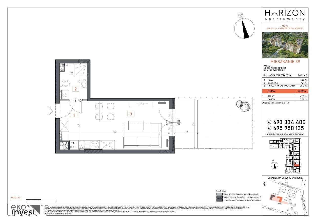 Horizon II etap M39 - kawalerka z ogródkiem - Pełny obrazek: 3/10