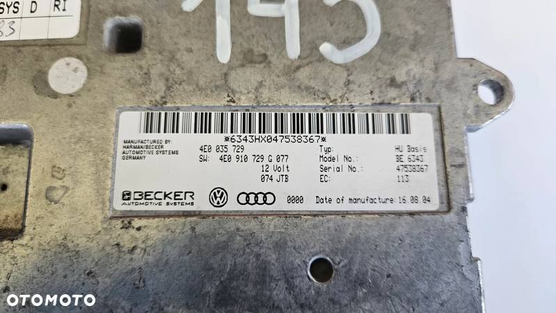 AUDI A6 C6 A8 D3 Q7 4L Sterownik MMI Moduł navi 4E0035729 4E0910729G - 3