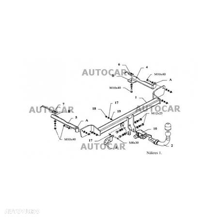 Carlig de remorcare pentru FIAT PUNTO GRANDE - 3/5usi., (199) - sistem semidemontabil -cu suruburi - tip 3xxx - din 2005 - 6