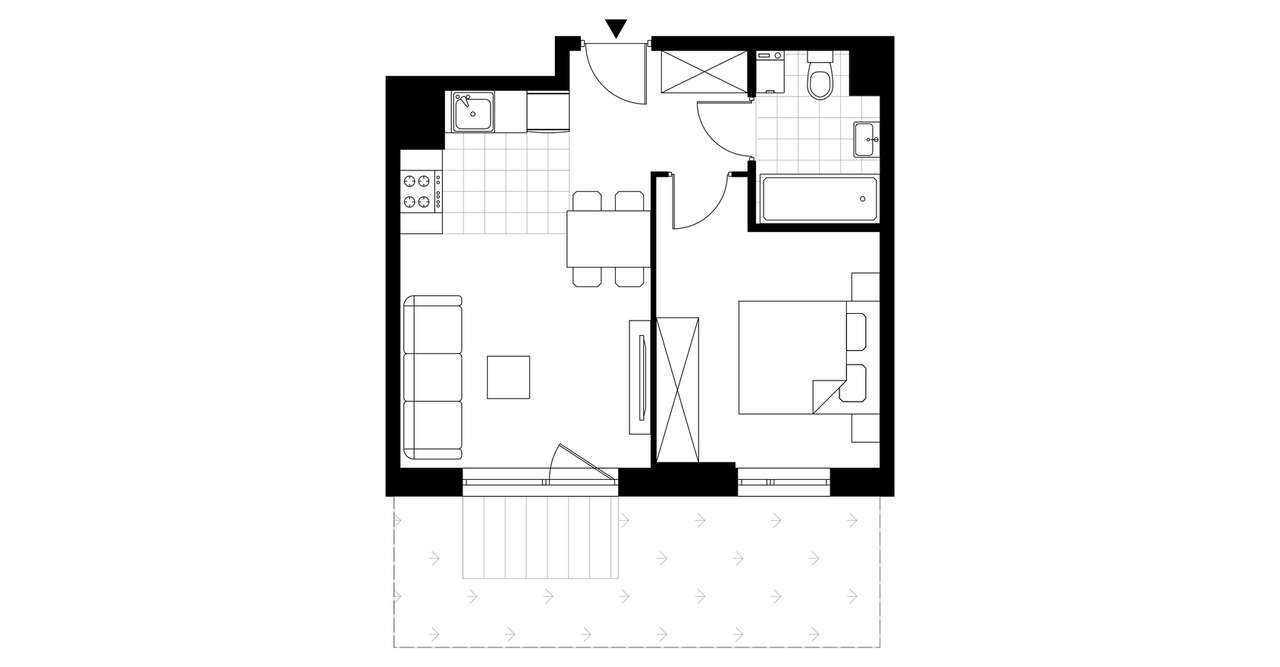 2-pokojowe mieszkanie 38m2 + ogródek Bez Prowizji - Pełny obrazek: 3/7
