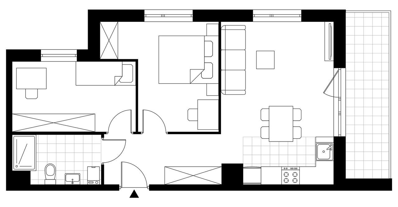 3-pokojowe mieszkanie 53m2 + balkon - Pełny obrazek: 3/8