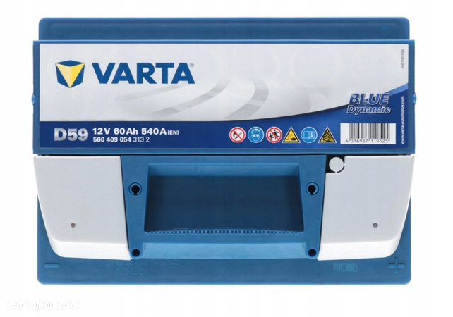 Akumulator Varta Blue Dynamic D59 12V 60Ah 540A MOŻLIWY DOWÓZ MONTAŻ - 2