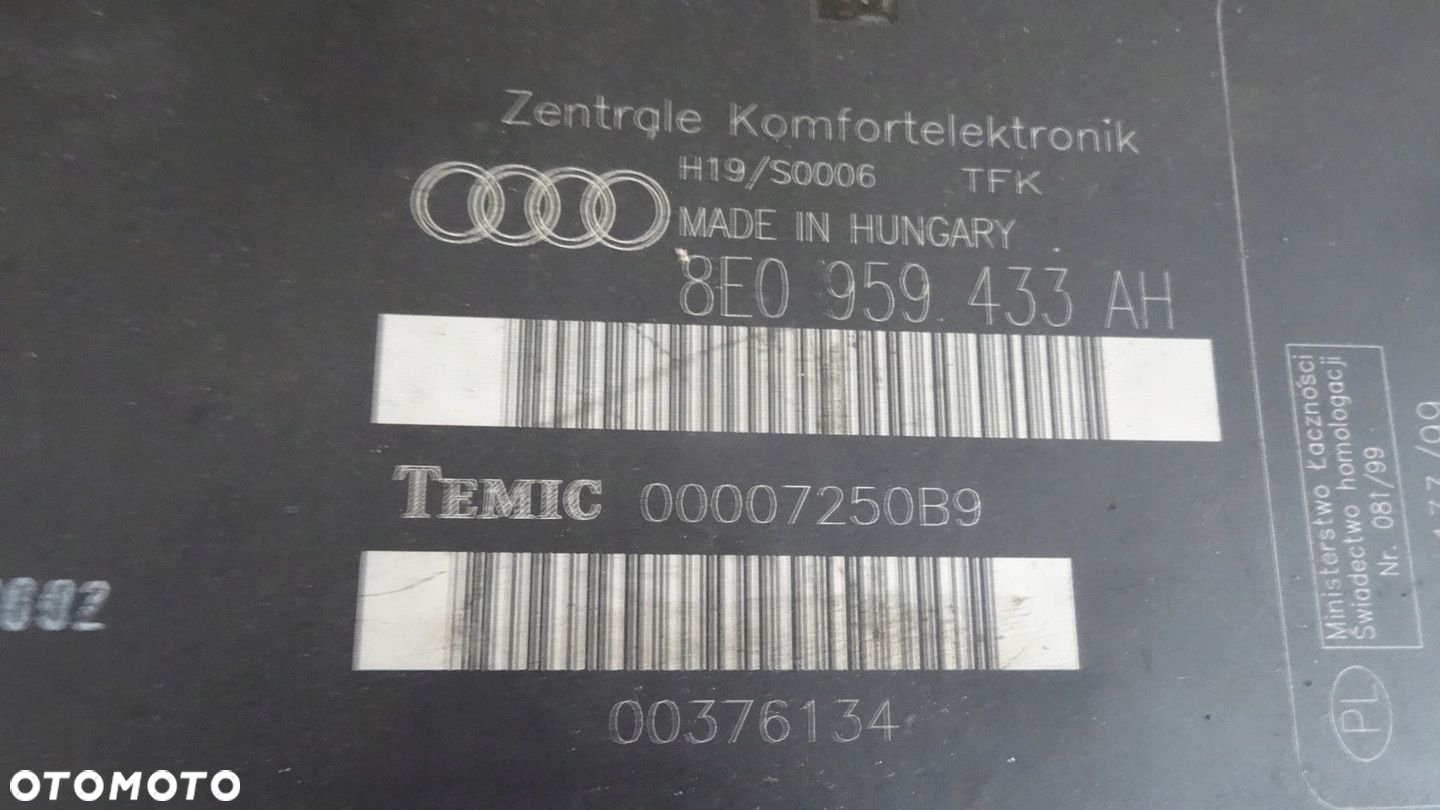 AUDI A4 B6 MODUŁ KOMFORTU 8E0959433AH - 2