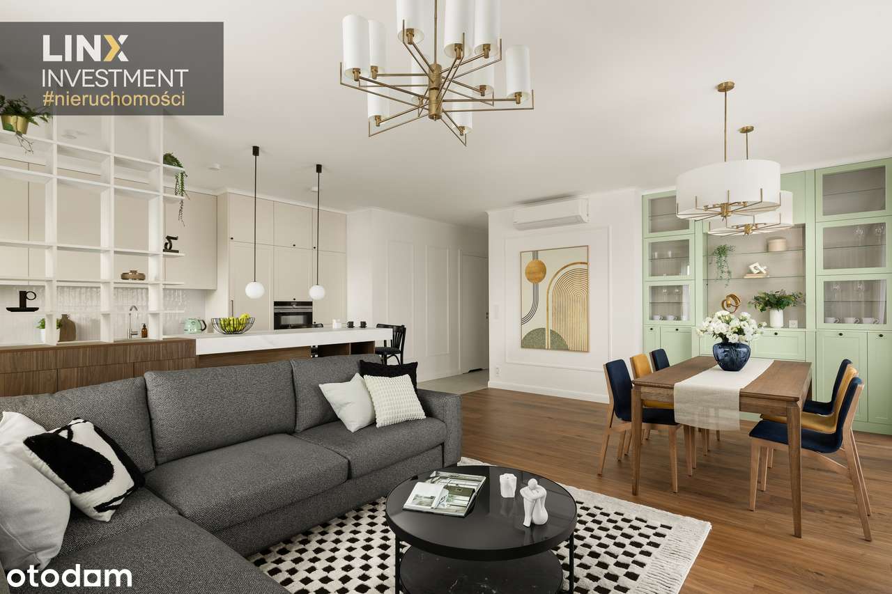 Stylowo urządzony apartament 124 m2 na Woli, taras, widok na centrum