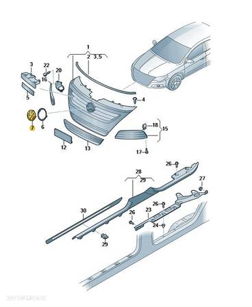 ZNACZEK VW CHROM OE VW GOLF V PASSAT B6 TIGUAN I, 3C0853600AMQH - 2