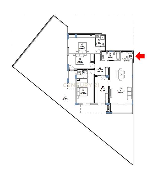 Apartamento T3 R/C com terraço e Churrasqueira - Grande imagem: 2/33