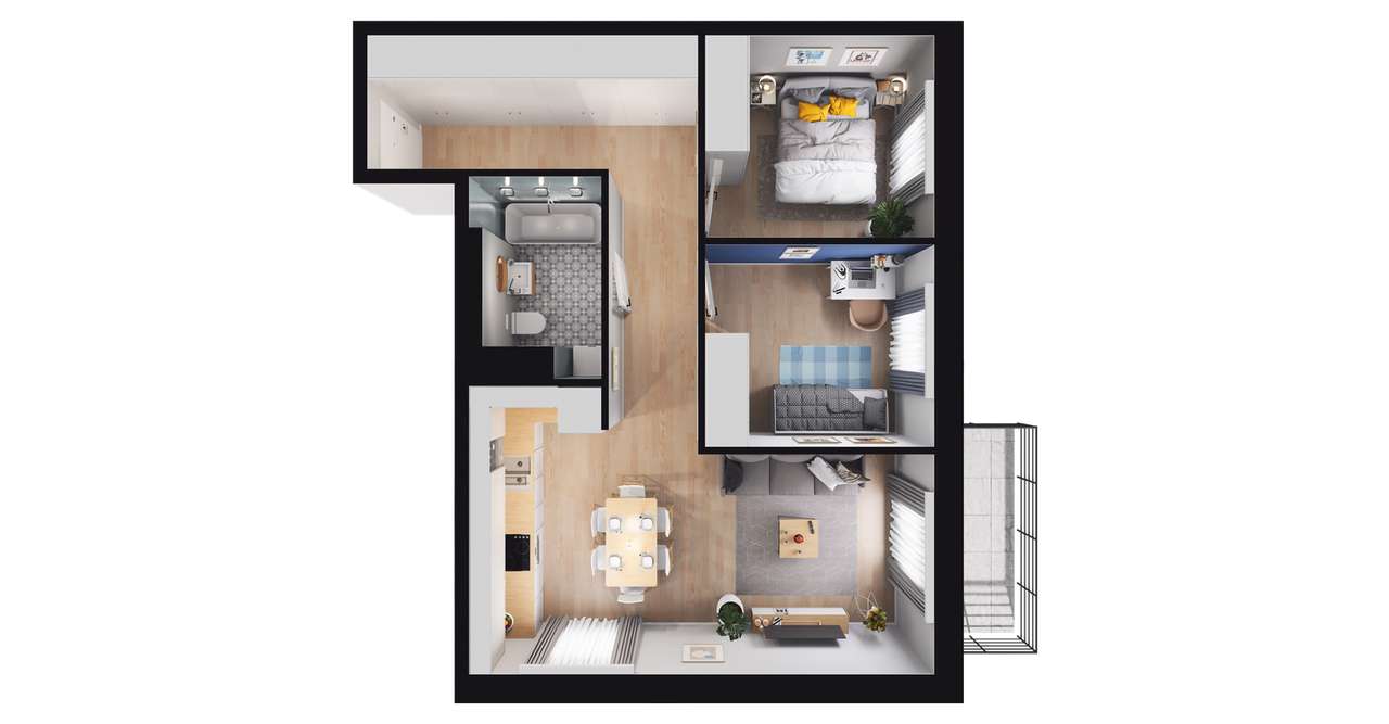 Ludowa Park | mieszkanie 3-pok. | B_M28 - Pełny obrazek: 3/9