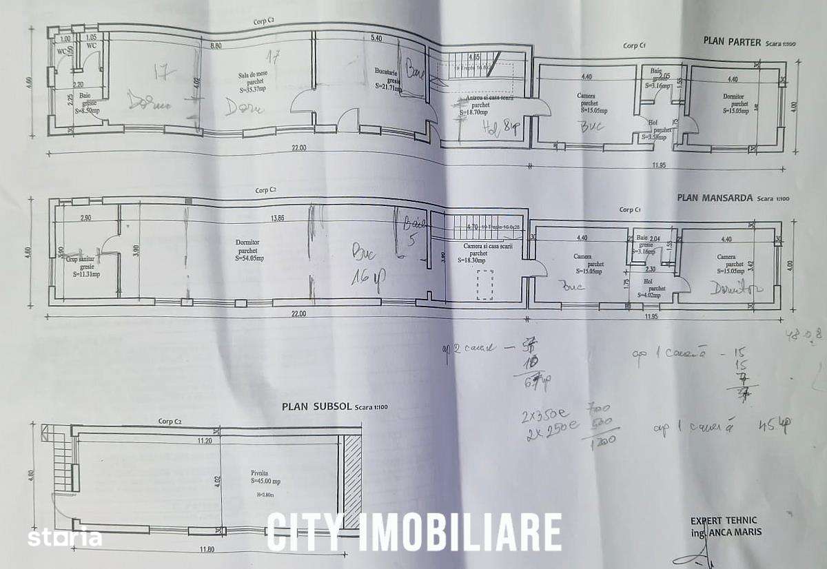 Spatiu birouri D+P+M, 240 mp utili + depozit 45 mp, teren 518 mp, Baci-3