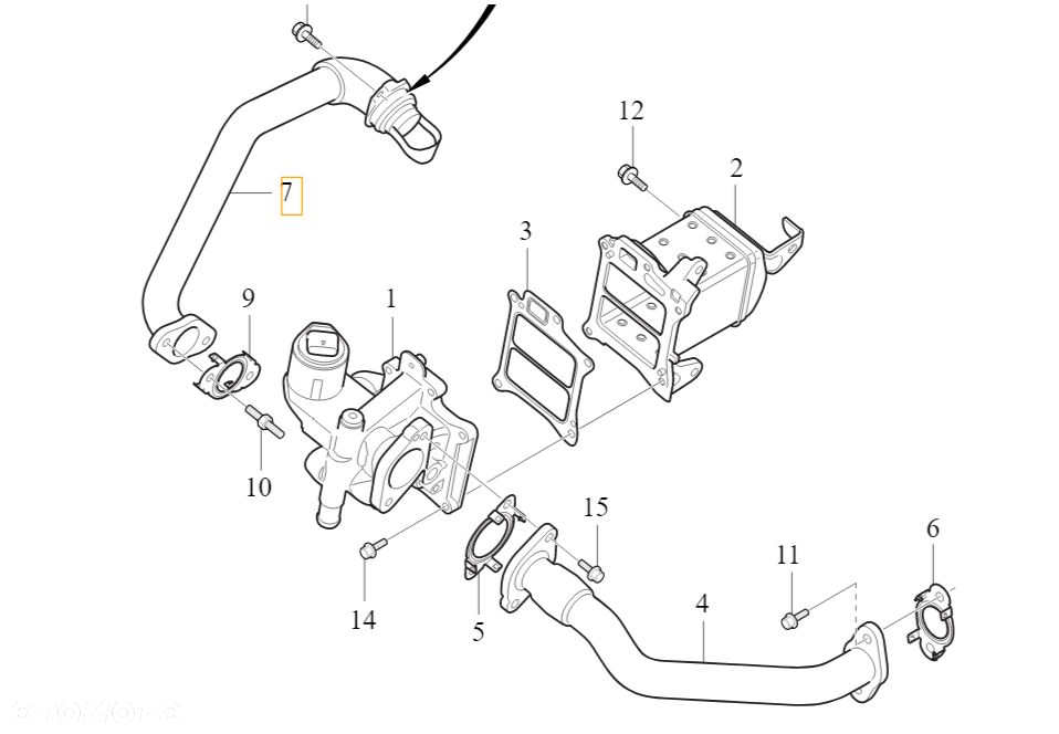 VOLVO S60 V60 XC60 rura przewod EGR 2,0D OE 32213481 - 3