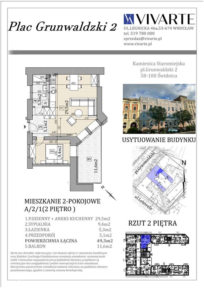Mieszkanie 2-pokojowe 46,3 m2 - Pełny obrazek: 2/9