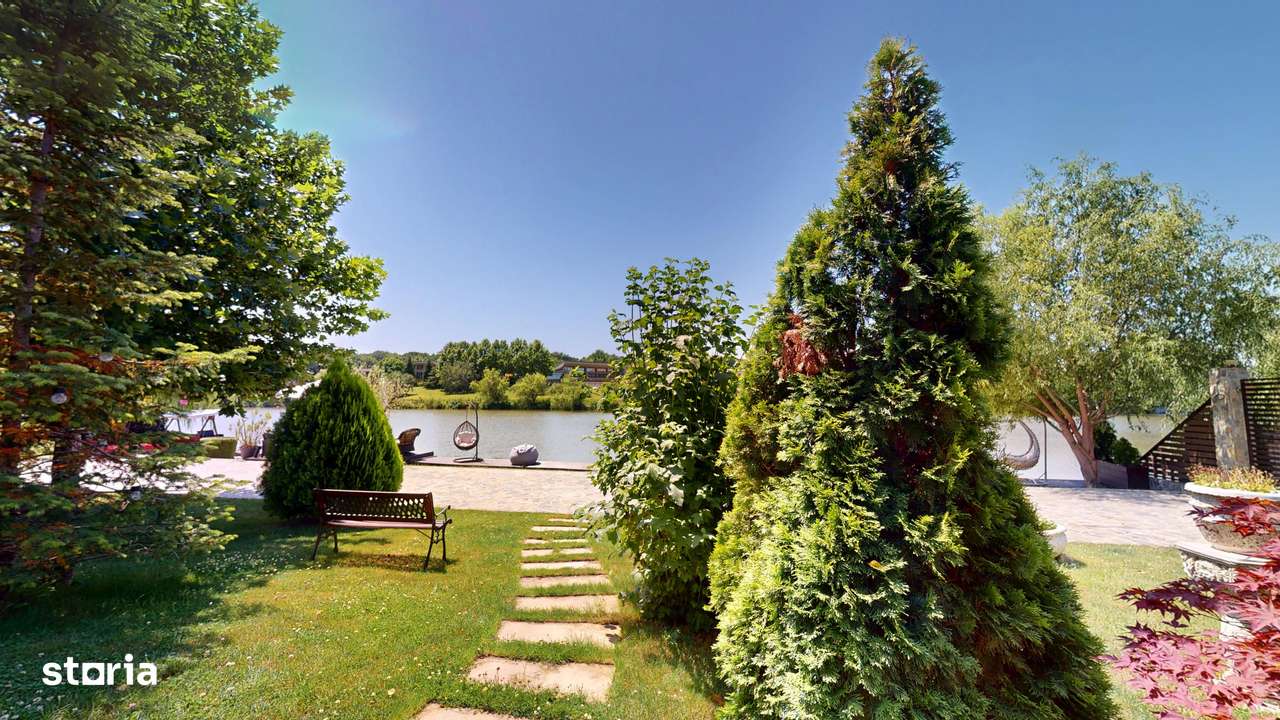 Imobil de lux pe malul lacului cu ponton, complet mobilat si utilat-8