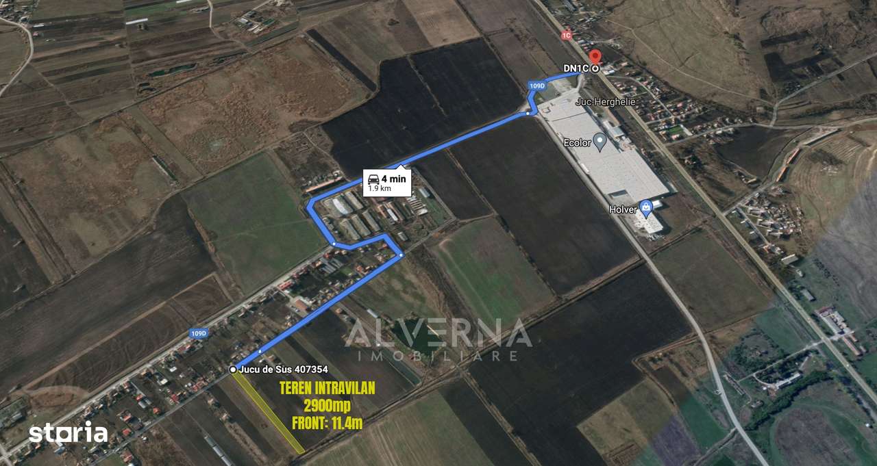 Teren intravilan - cadastrat - 2900mp - front 11.4m - Jucu de Mijloc - Imagine principală: 2/3