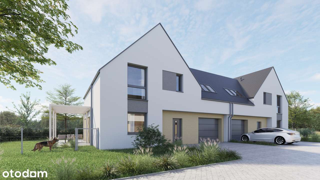 Nowoczesny dom w zabudowie bliźniaczej | Borzęcin | 150,85m2