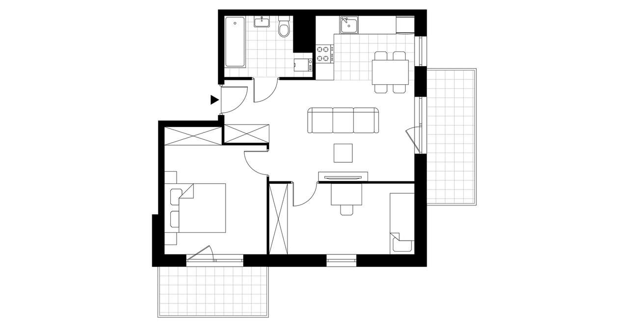 3-pokojowe mieszkanie 56m2 + balkon Bezpośrednio - Pełny obrazek: 3/8