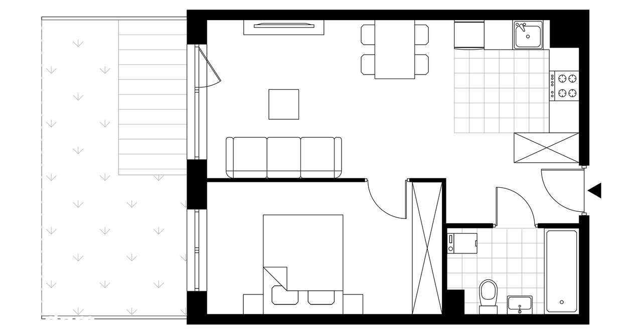 2-pokojowe mieszkanie 41m2 + ogródek Bez Prowizji - Pełny obrazek: 4/9