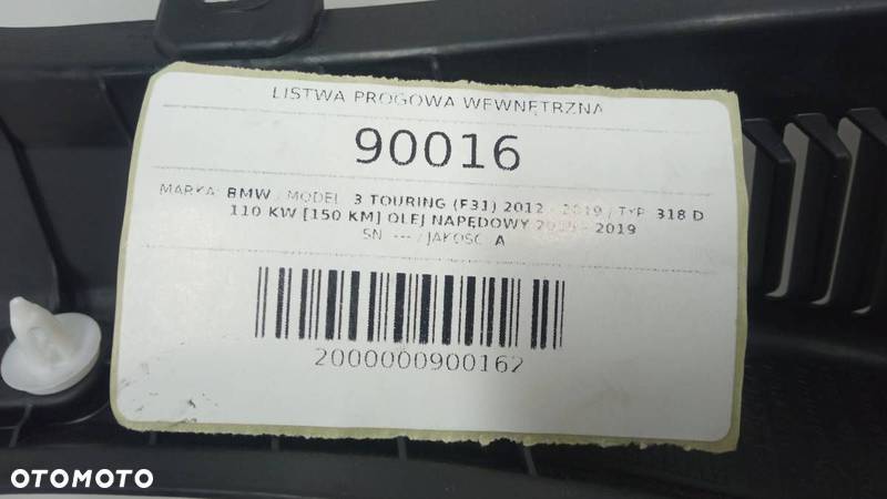 LISTWA PROGOWA BAGAŻNIKA BMW F31 KOMBI 2018 - 5