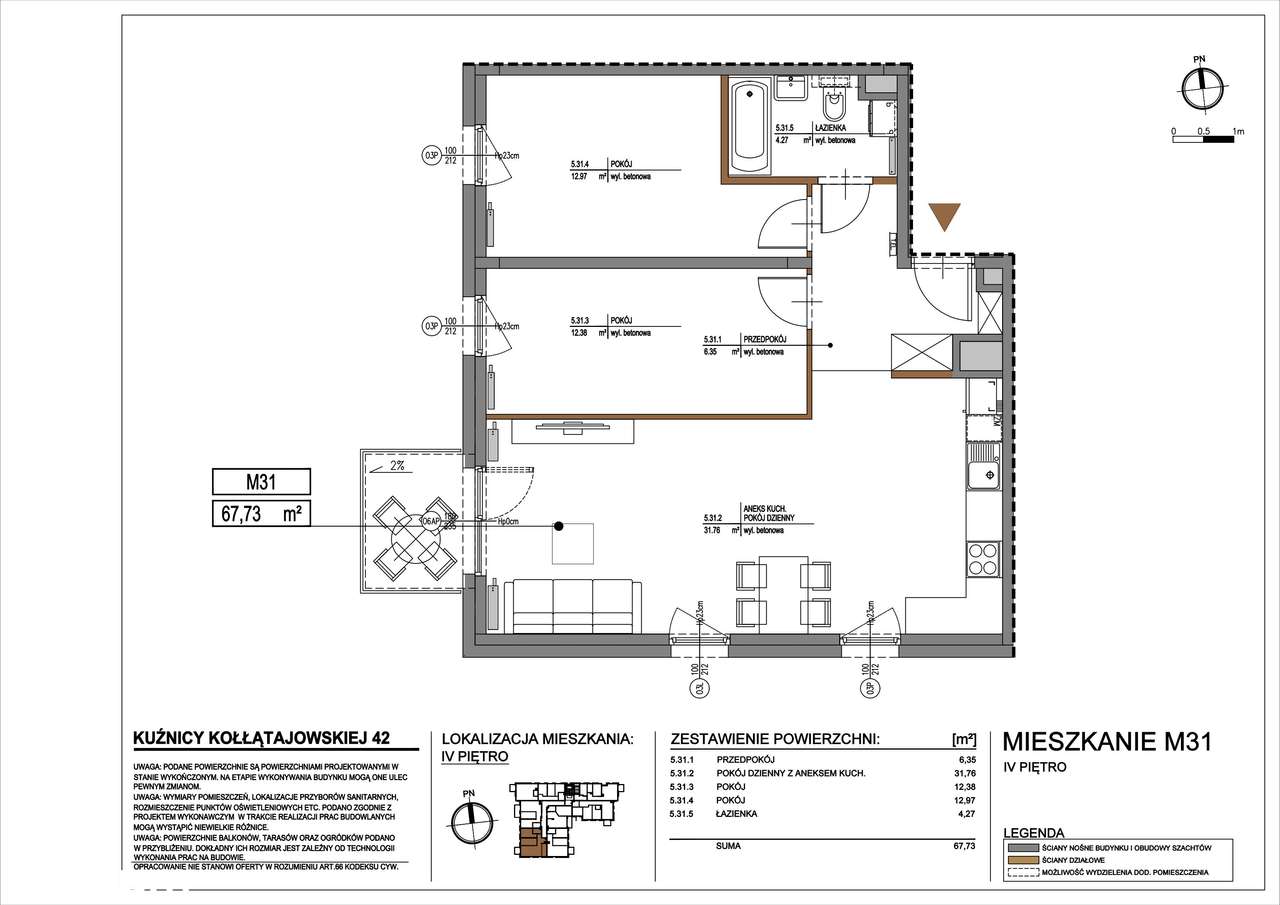 Kuźnicy Kołłątajowskiej 42 | mieszkanie 3-pok.| 31 - Pełny obrazek: 3/8