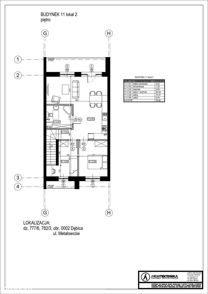 Mieszkanie 59,86 m2 | bezczynszowe | 2 miejsca postojowe | balkon 8 m2 - Pełny obrazek: 4/5