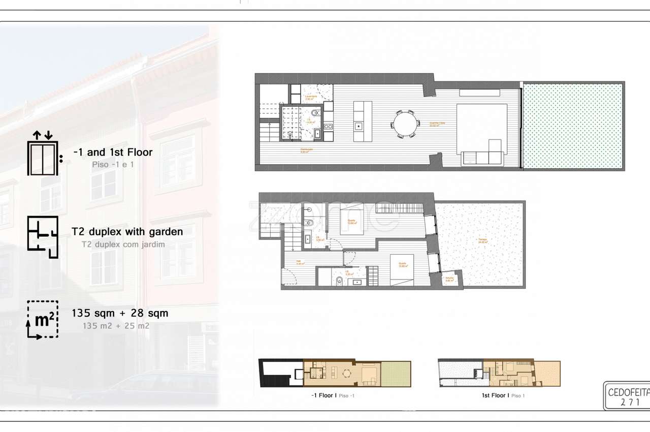 Apartamento T2 duplex jardim Cedofeita Porto (Fração B) - Grande imagem: 4/15