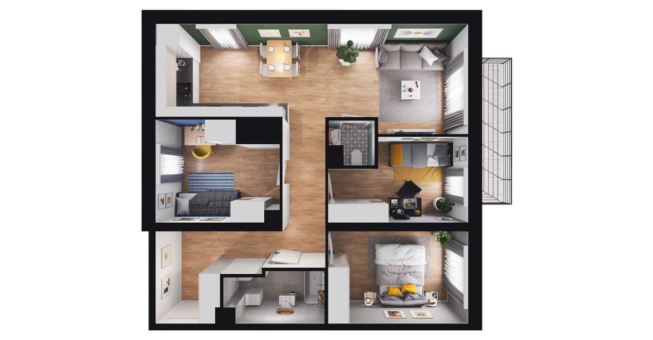 4-pokojowe mieszkanie 73m2 + balkon Bez Prowizji - Pełny obrazek: 2/8