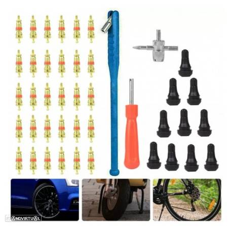 Kit montagem / remoção válvulas pneus universal - 43 peças - 4