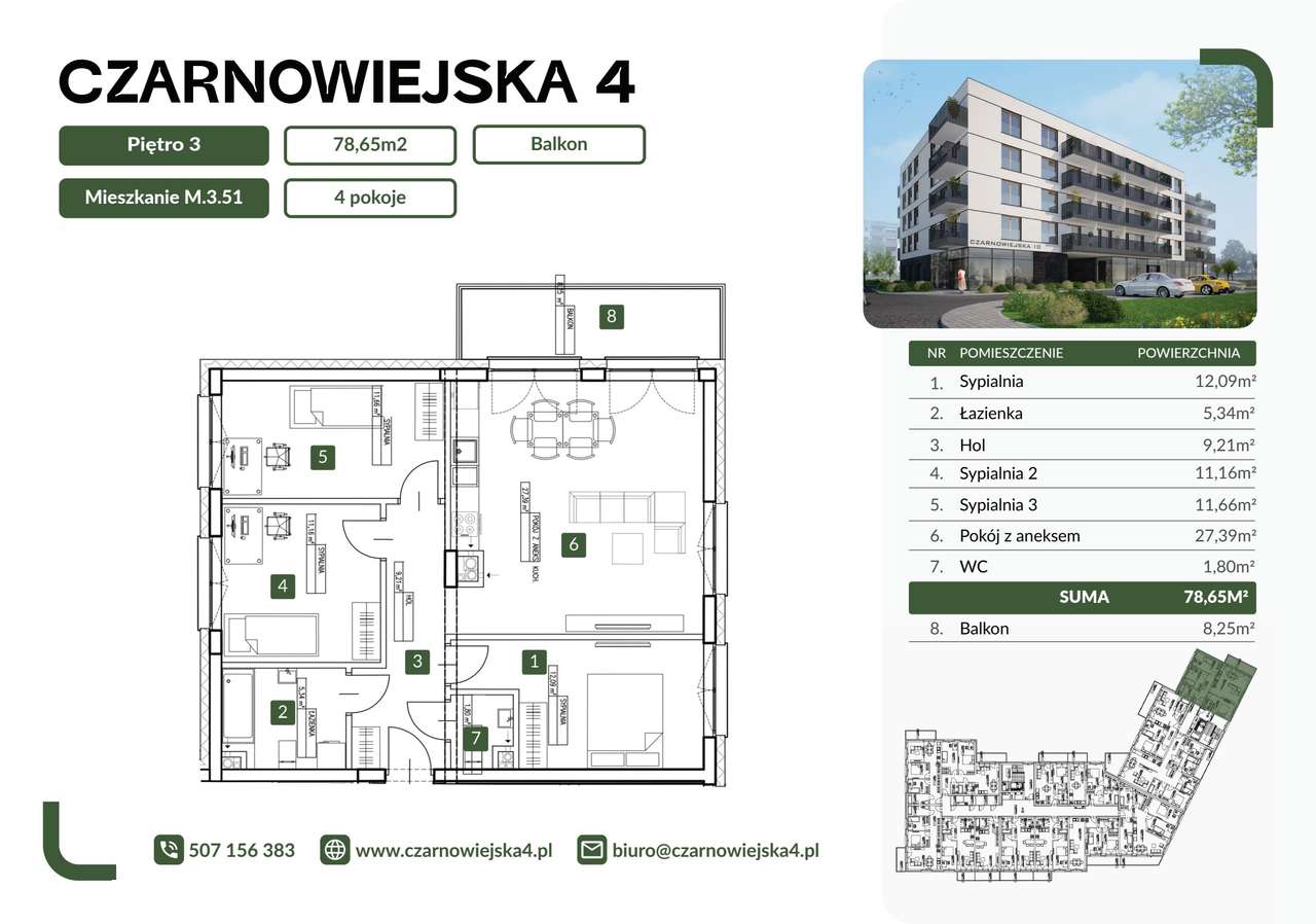 Czarnowiejska 4 | mieszkanie 4-pok. | M.3.51 - Pełny obrazek: 2/7