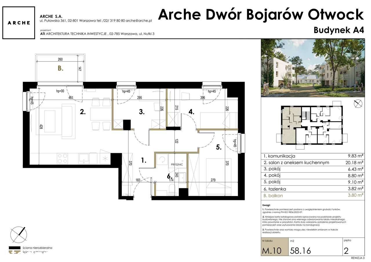 4-pokojowe mieszkanie 58m2 + balkon - Pełny obrazek: 2/6