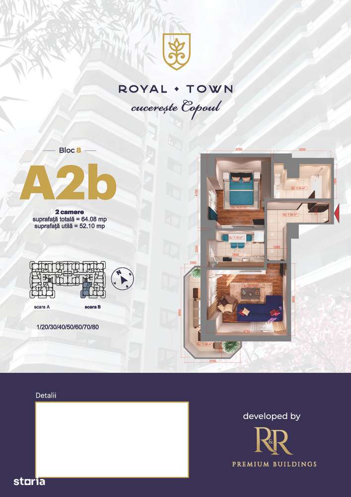 Finalizat 2 camere, Direct Dezvoltator- Royal Town Copou Iasi-18