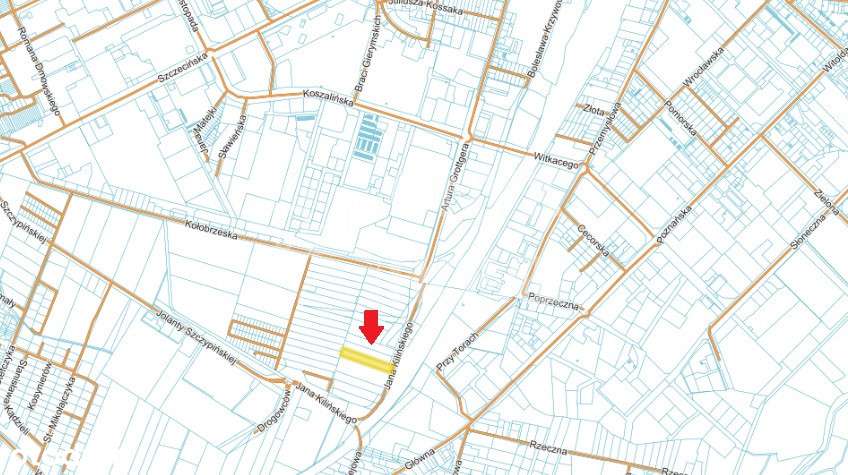 Kobylnica ul. Kilińskiego, działka objęta Mpzp-7