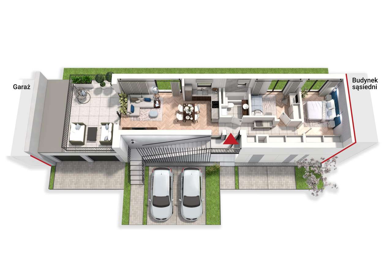 Mieszkanie o pow. 60,97 m² – 3 pokoje, duży taras i prywatny ogródek! - Pełny obrazek: 4/9